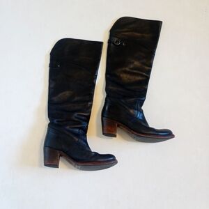 🍂 Frye black leather over the knee heeled riding boots